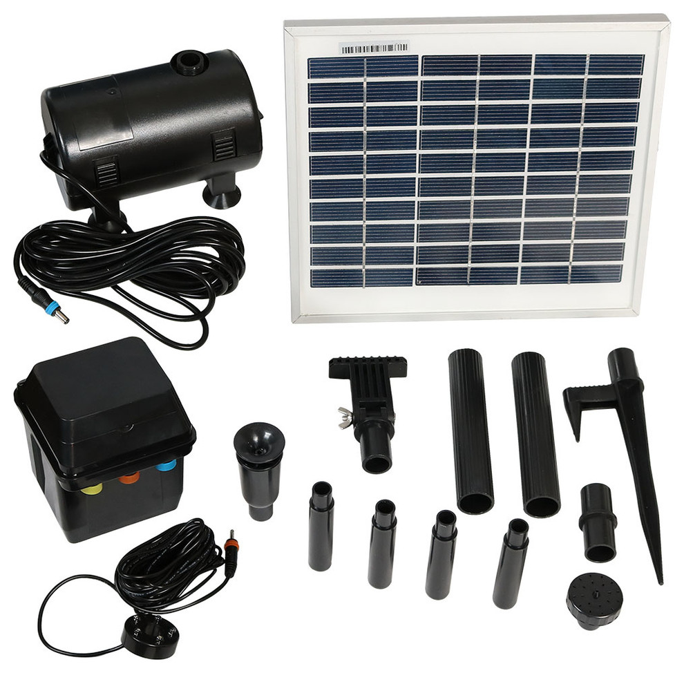Sunnydaze Solar Pump and Solar Panel Kit With Battery Pack and LED