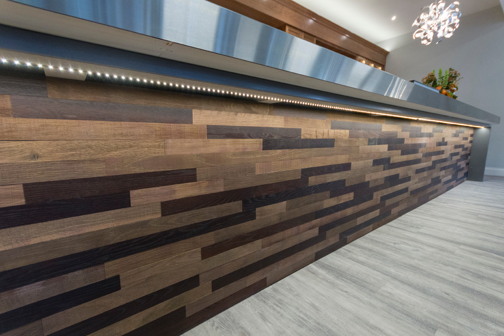 Example of a transitional kitchen design in Boston