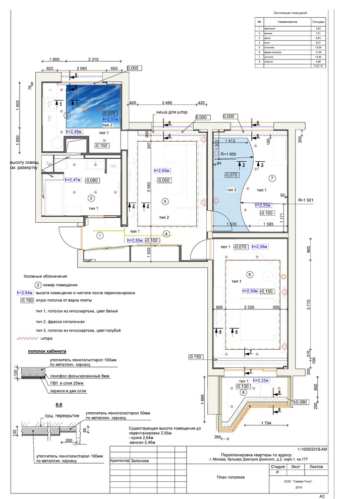 Дизайн проект 3-х комнатной квартиры