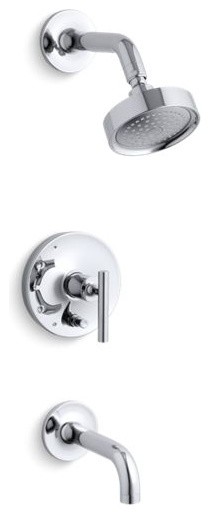 Kohler Purist Pressure-Balancing Bath/Shower Trim Set, Polished Chrome