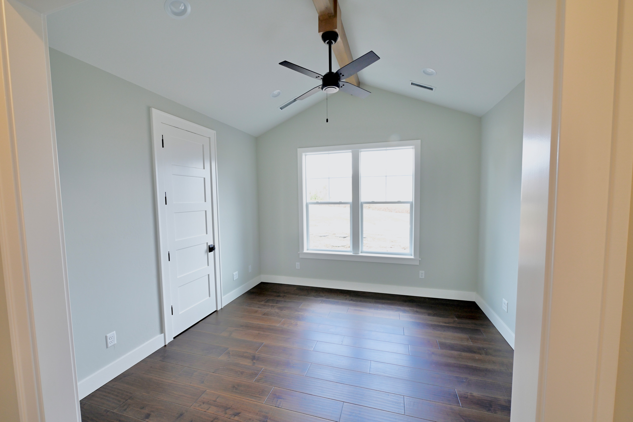 Home Office with Vaulted Ceiling