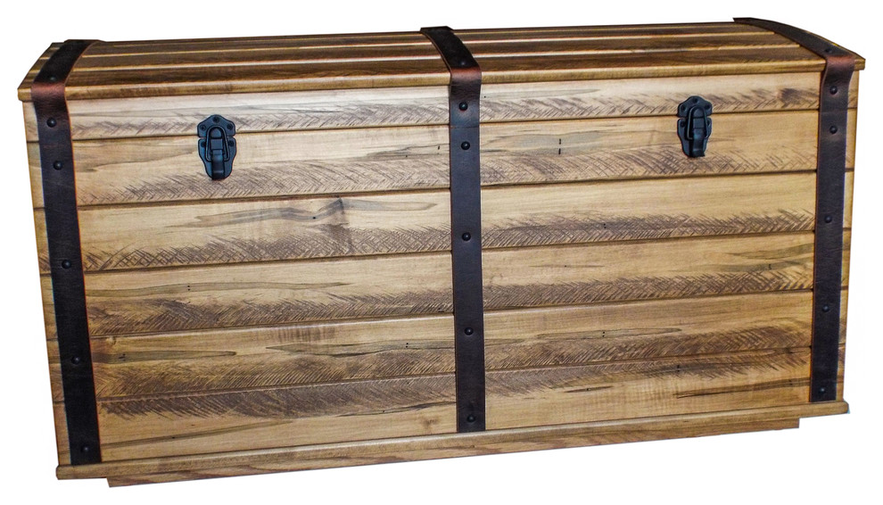 Amish Blanket Storage Trunk Wormy Maple Rough Sawn Hardwood Handmade