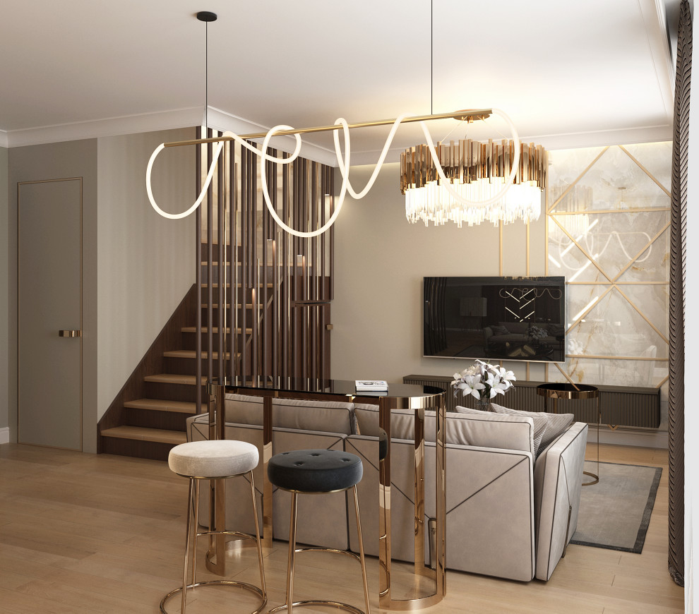 Гостиная и кухня в доме, г. Уфа, 2020 г.