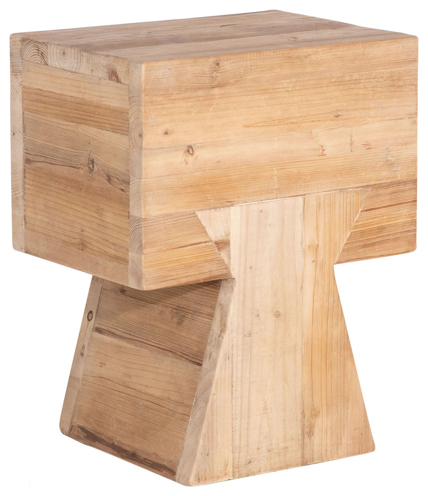 Monterey White Pine 16" Rectangular Dovetail End Table Rustic Side