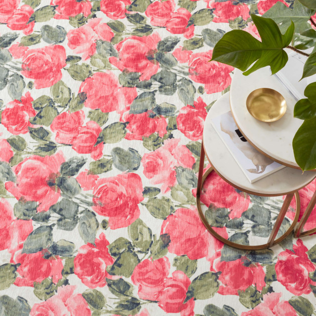 Pretty Peonies Multi Machine Washable Rug, 3x5 - Contemporary - Area ...