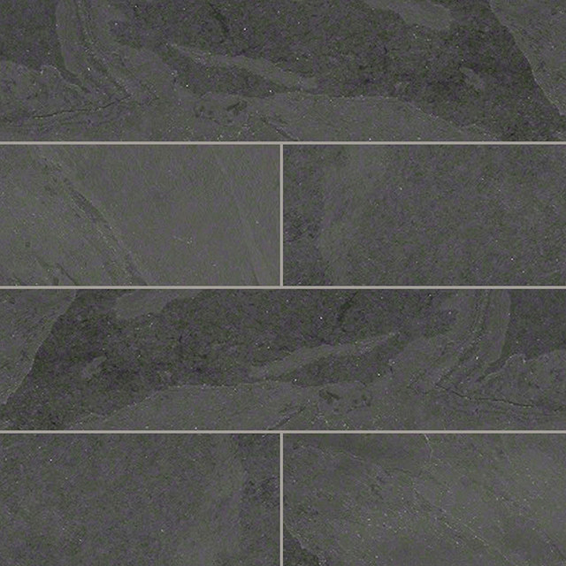 12X12 Honed Montauk Black Slate Tile - Traditional - Wall And Floor