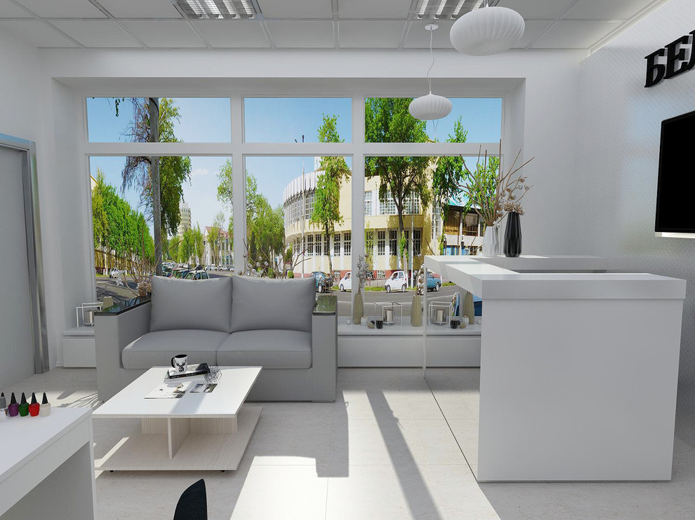 Интерьер парикмахерской "Белая комната"