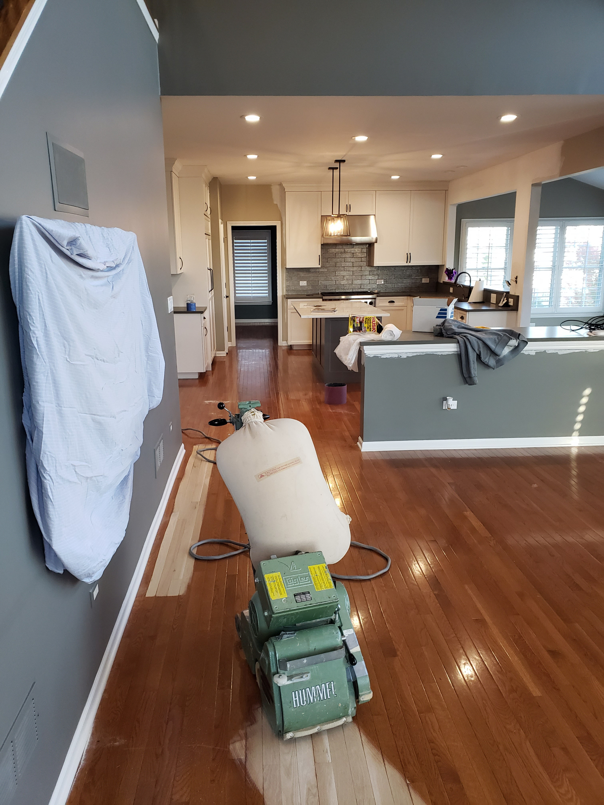 Hawthorn Woods, refinishing 2 and 1/4 prefinished natural Bona finish