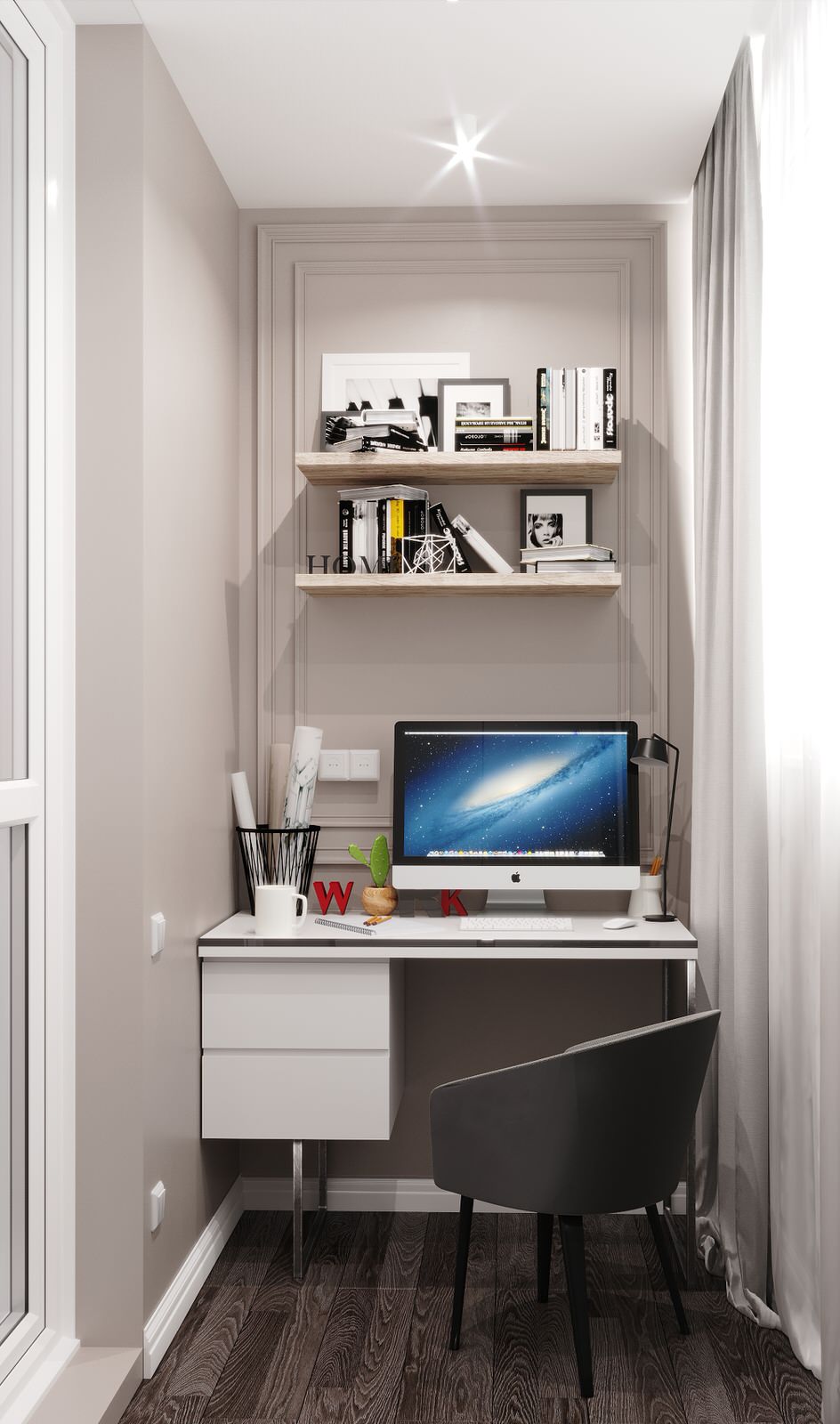 Кабинет на лоджии, 4 кв.м., ЖК Вершина