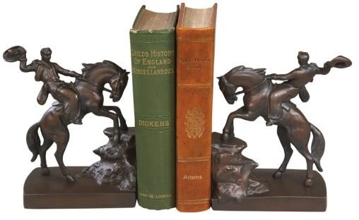 Bookends Bookend AMERICAN WEST Lodge Cowboy on Bucking Horse Let R