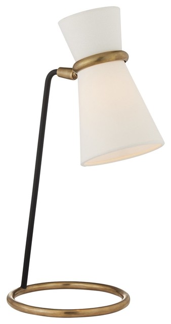 Visual Comfort Lighting Clarkson Table Lamp, Hand-Rubbed Antique Brass and Black