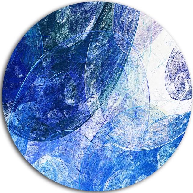 Light Blue Swirling Clouds, Abstract Digital Disc Metal Wall Art ...