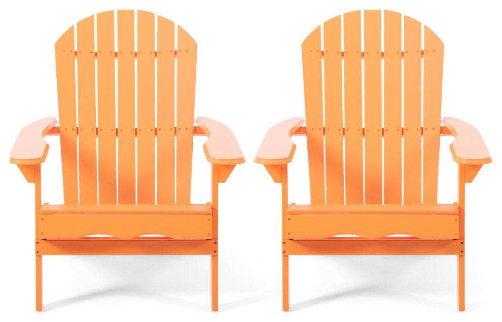 GDF Studio Milan Outdoor Rustic Acacia Wood Folding Adirondack Chair