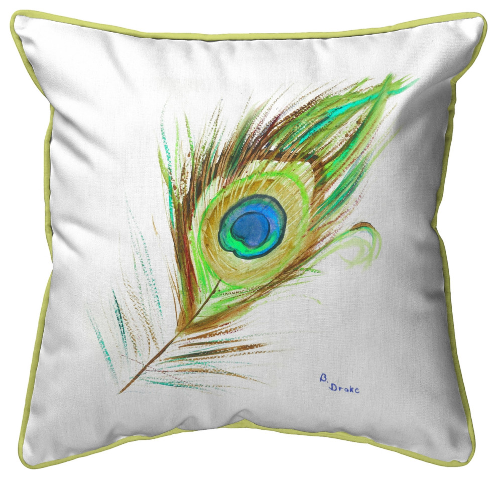 Peacock Feather Large Indoor/Outdoor Pillow 18x18