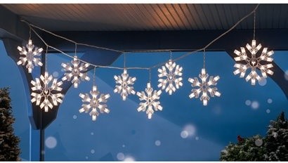 9 Clear Snowflake Icicle String Lights