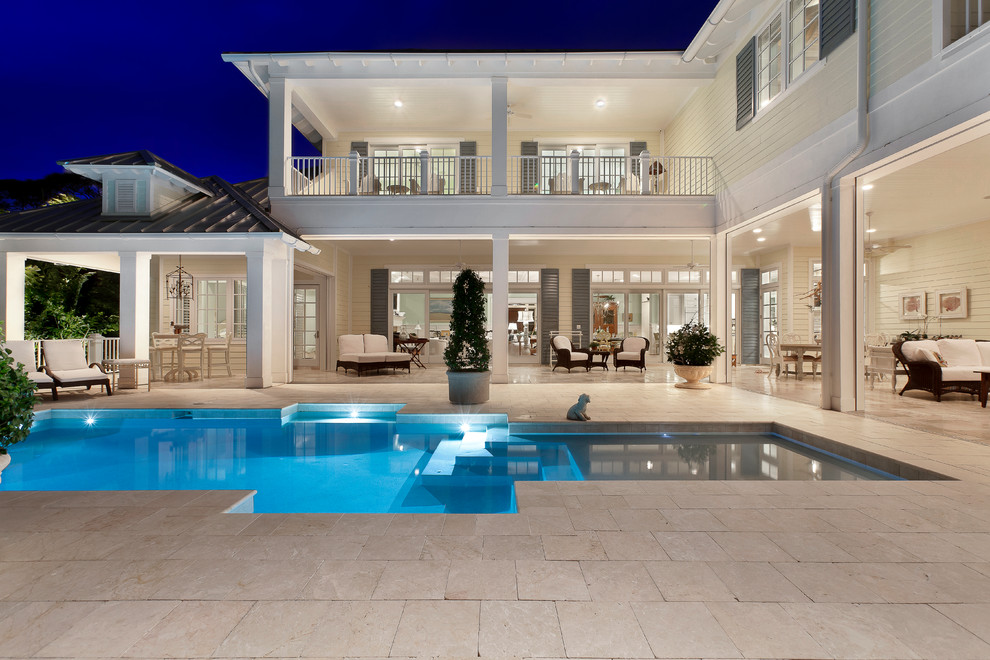 This is an example of a tropical two-storey exterior in Miami.