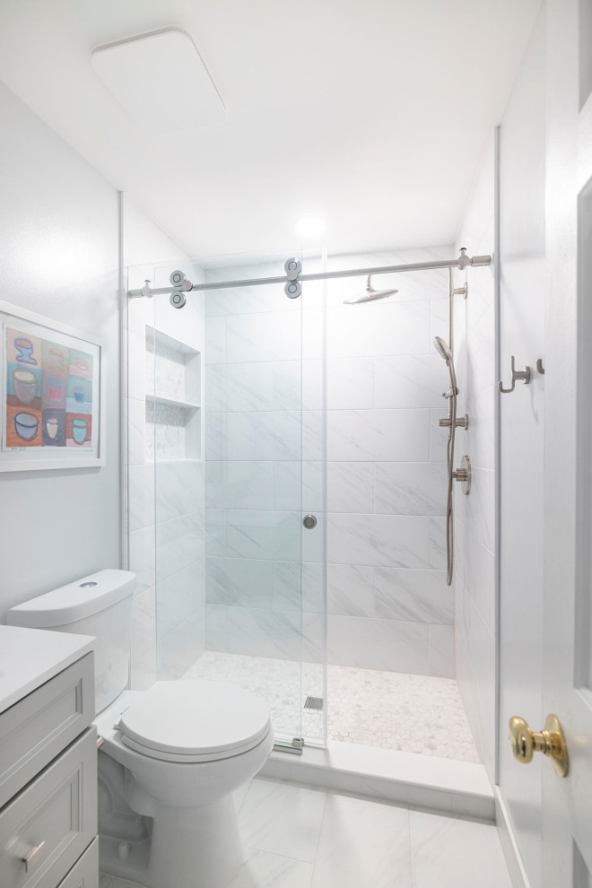 White & Gray Bathroom / Alexandria, VA Contemporary Bathroom DC