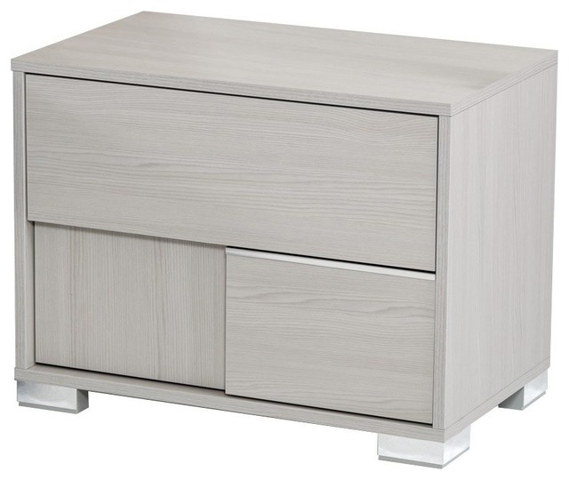 Modrest Ethan Italian Modern Gray Nightstand Contemporary