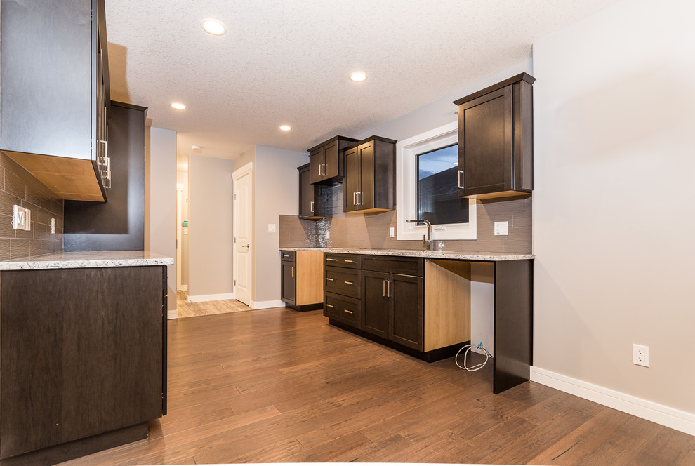 Inspiration for a transitional home design remodel in Edmonton