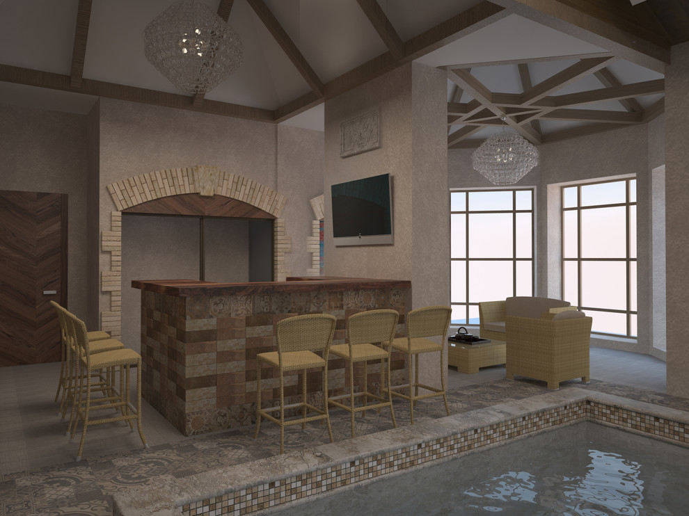 Дизайн-проект зоны бассейна и СПА  особняка Шато