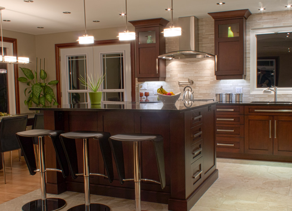 Kitchen - transitional kitchen idea in Montreal