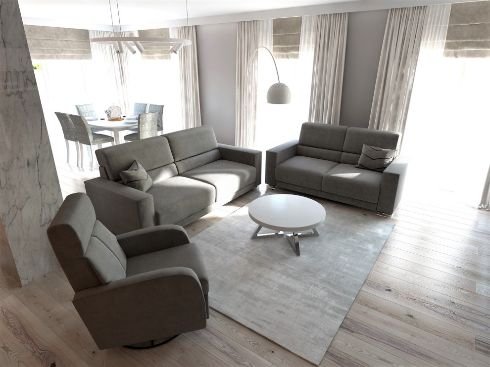 Кухня+столовая+гостиная