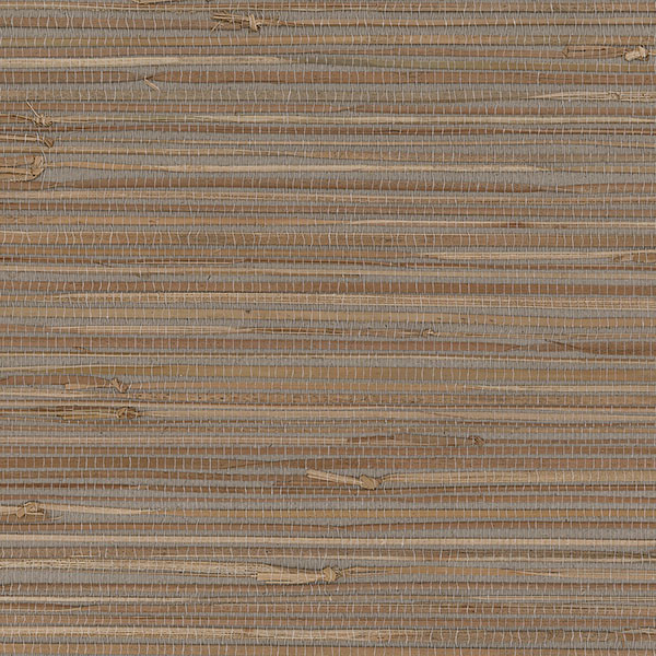 Brown, Tan and Gray Natural Grasscloth Wallpaper ...