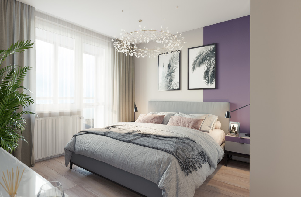 Дизайн двухкомнатной квартиры в лавандовых акцентах