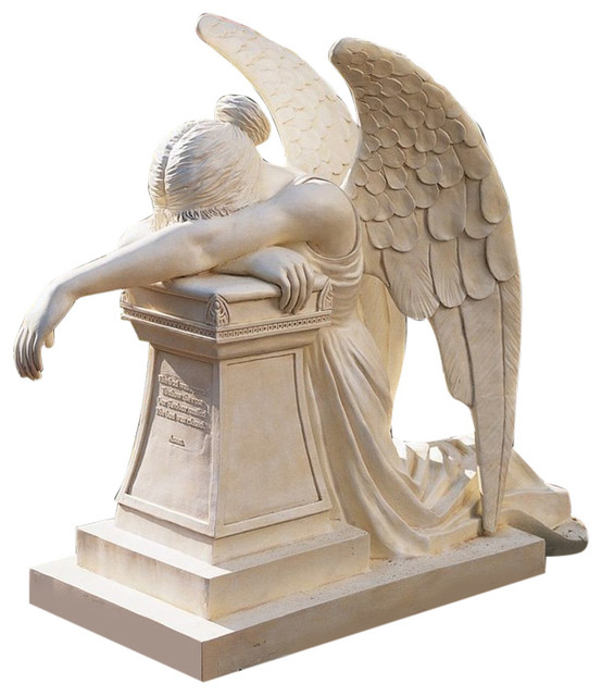 Estate Size Weeping Angel Monument Contemporary Garden Statues