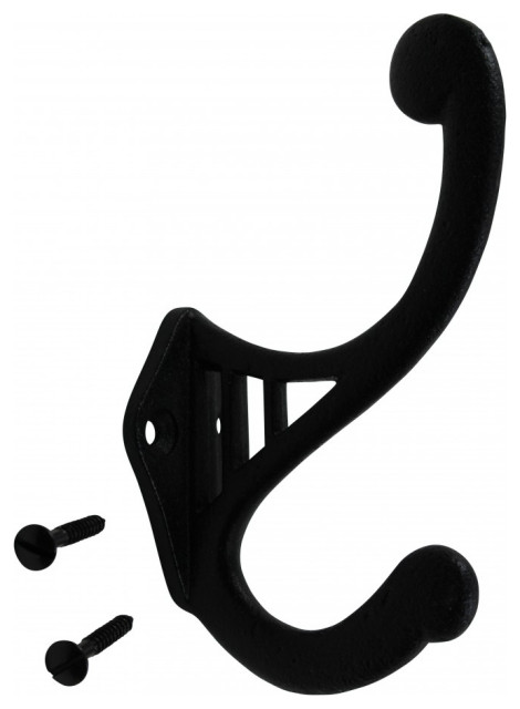 Black Wrought Iron Hook RSF 4 1/2 inches H X 2 3/4 inches Projection