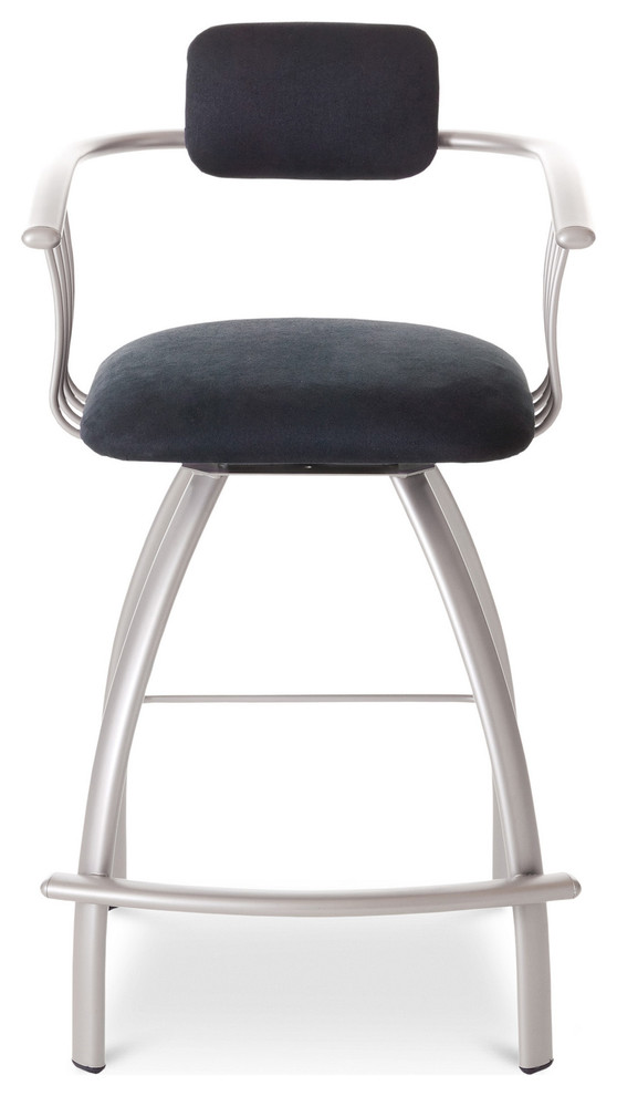 Amisco Kris Upholstered Back Swivel Stool 40494, 34", Spectator Height