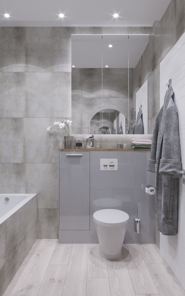 Санузел с ванной  в ЖК Лайнер