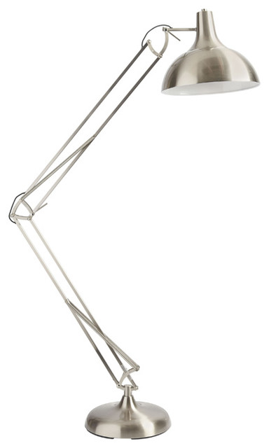 1 Light Adjustable Floor Lamp, Satin Chrome