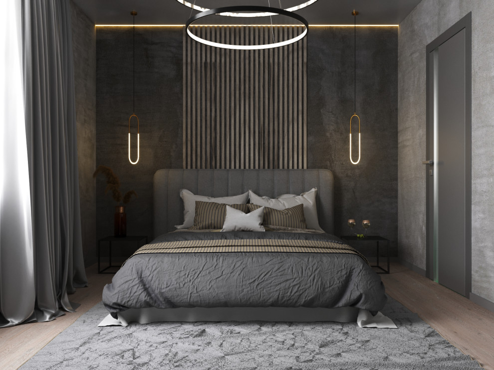Спальня в стиле функциализм с современными элементами