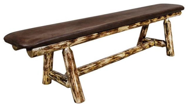 Montana Woodworks Glacier Country 6ft Solid Wood Plank Style Bench in Brown