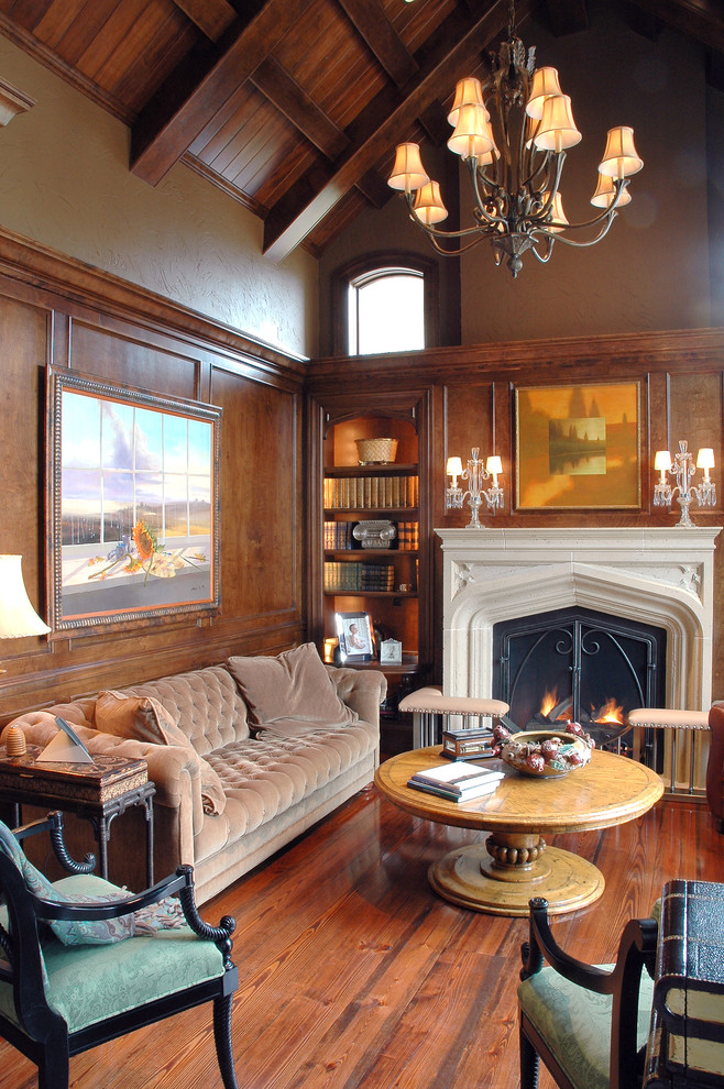 Design ideas for a traditional formal living room in St Louis with dark hardwood floors.