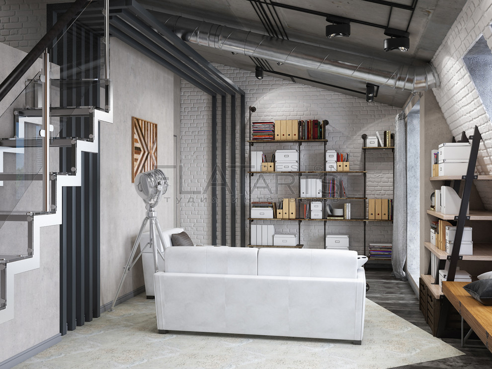 Дизайн двухуровневой квартиры 134 кв.м. в стиле лофт