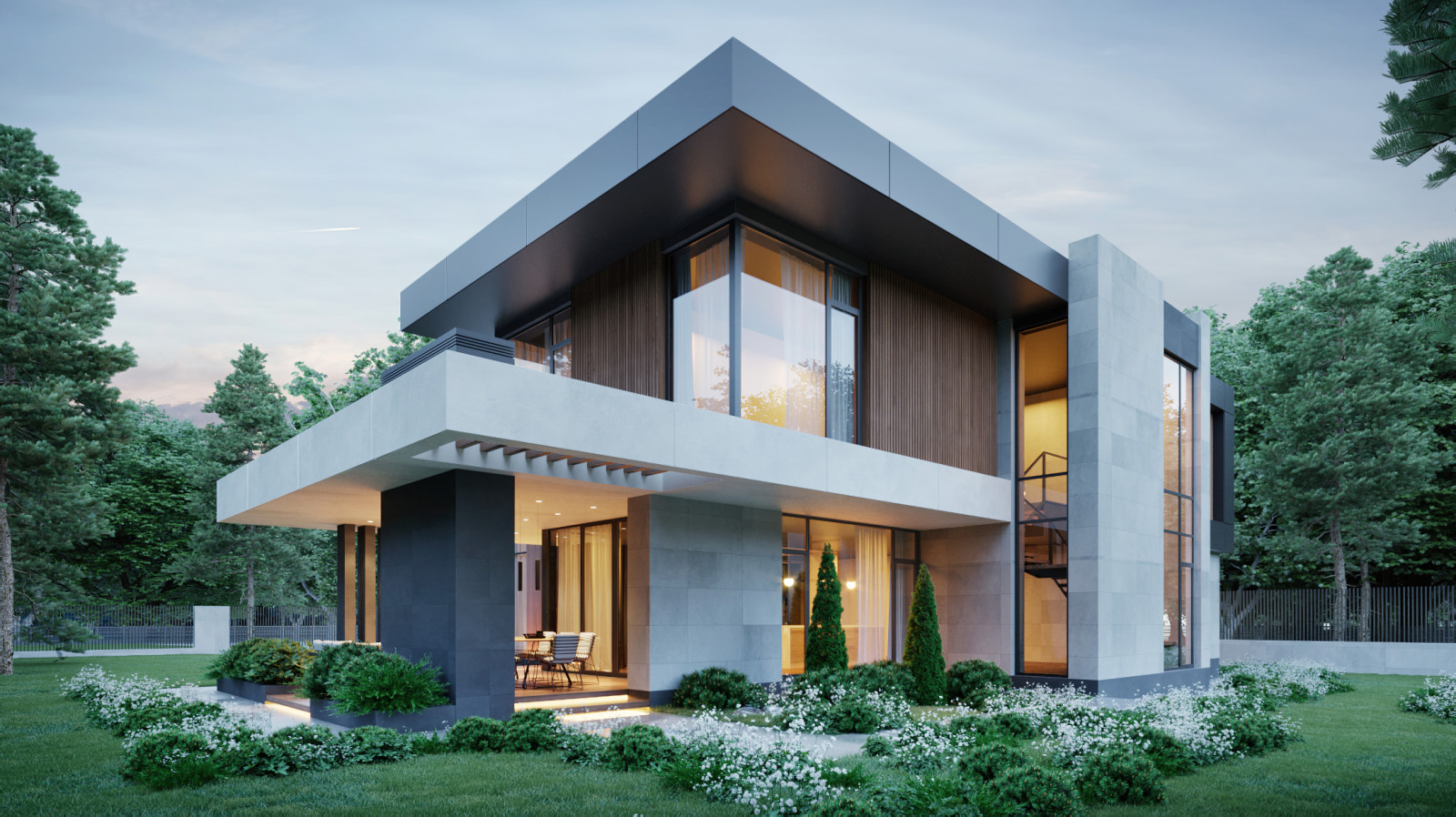 Проект индивидуального жилого дома и бани в КП "Летова роща"