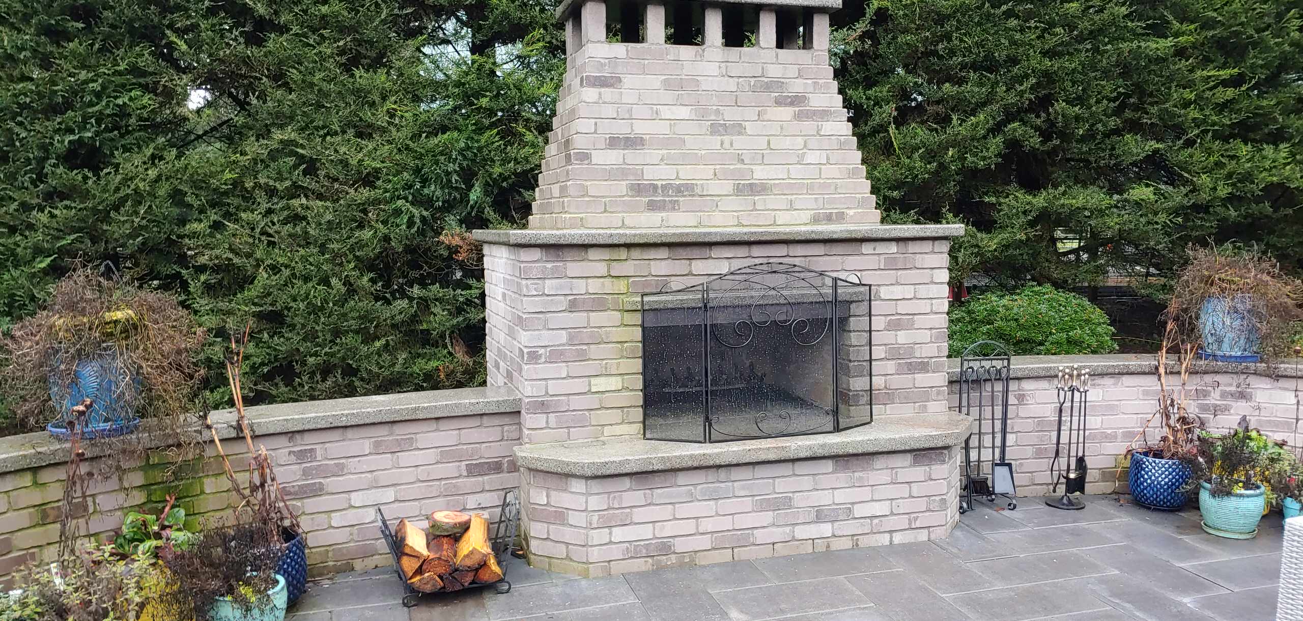 Custome Backyard Fireplace