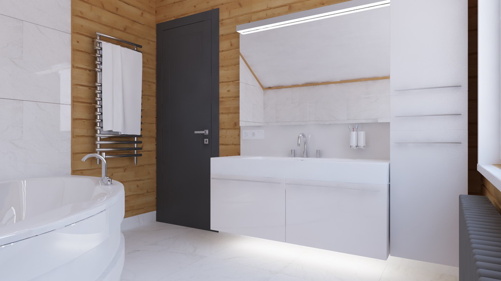 Проект интерьера деревянного дома в Новосибирске