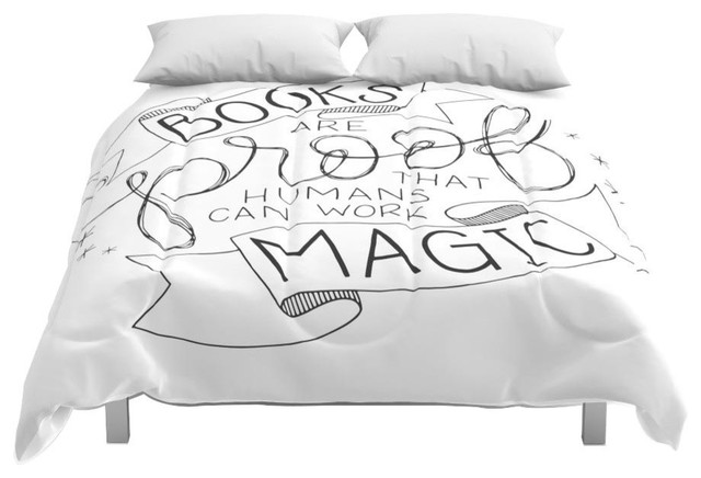 Society6 Books Are Magic Comforter Contemporary Comforters And