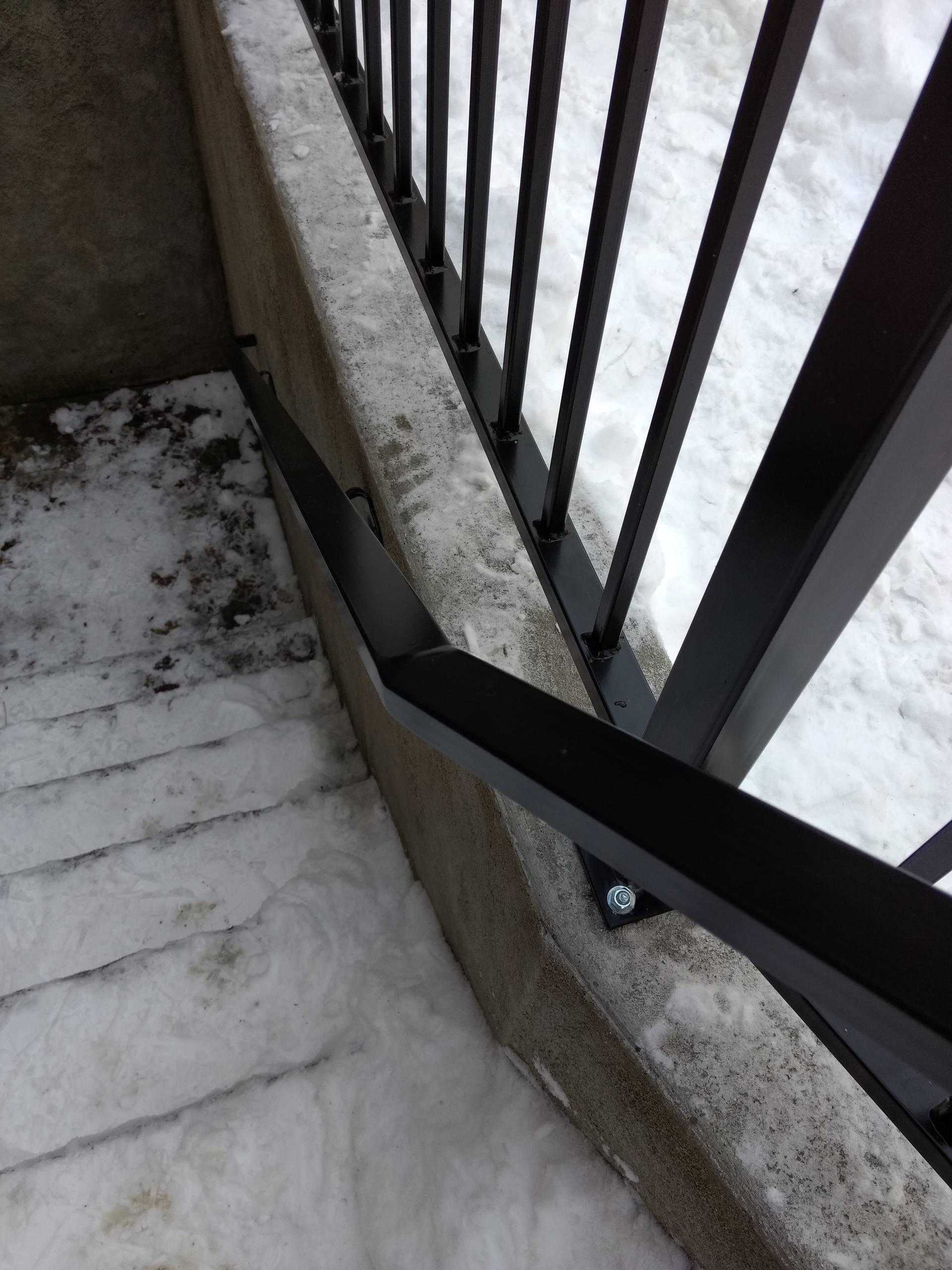Basement entry guard rail & handrail