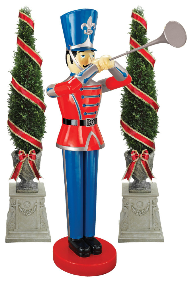 Large Trumpeting Nutcracker Statue Contemporary Holiday Accents And