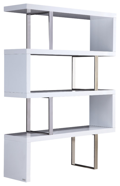 Casabianca Home Scala High Gloss White Lacquer Bookcase Casabianca Home Scala High Gloss White Lacquer Bookcase Contemporary Bookcases By