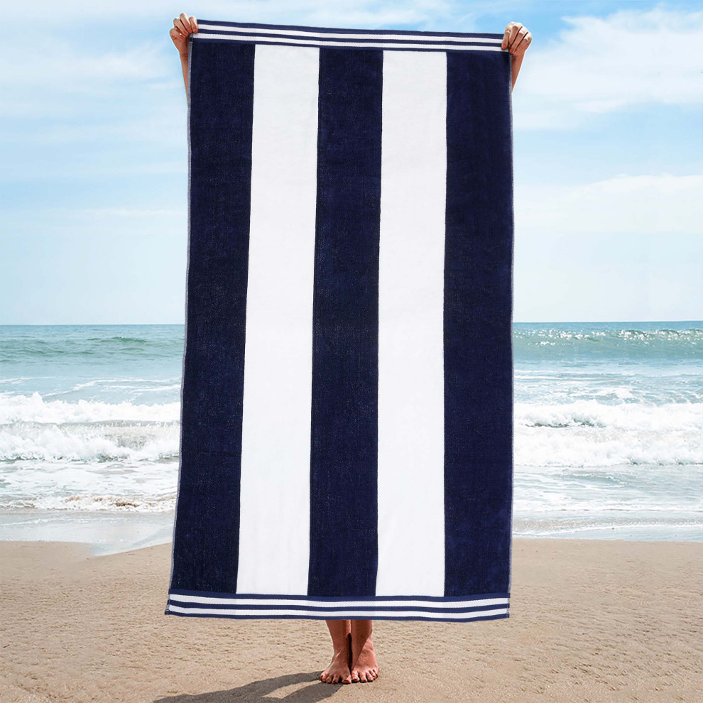 Cabana Striped Oversized Cotton Beach Towel Modern Beach Towels