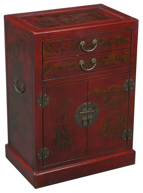 Handmade Oriental Antique Style Wine Cabinet Asian And Bar Handmade Oriental Antique Style Wine Cabinet Red
