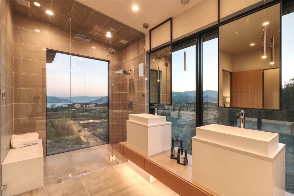 Design ideas for a contemporary bathroom in Salt Lake City.
