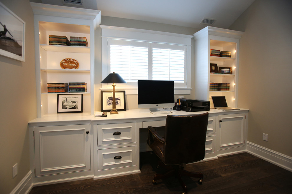 Design ideas for a beach style home office in Philadelphia.