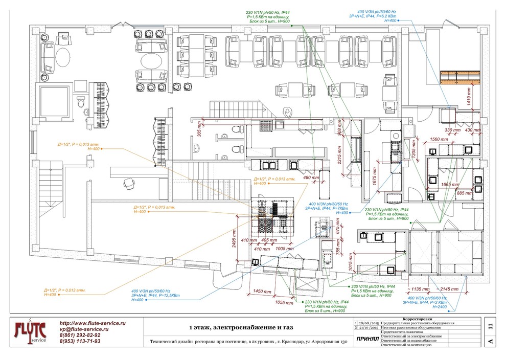 Технический дизайн ресторана при гостинице