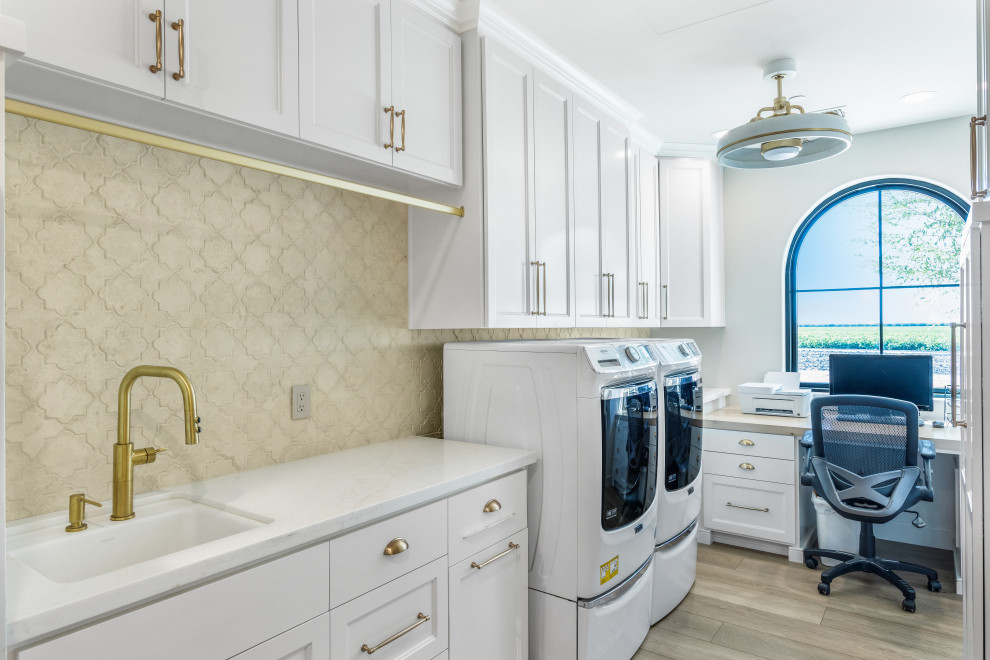 Laundry Sink Cabinetry and Counter | Tuscan Farmhouse